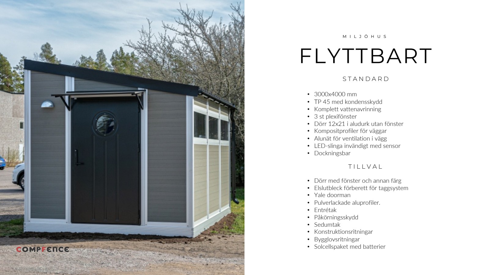 Flyttbart Standard - Miljöhus och källsorteringshus i kompositmaterial